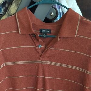 Van Heusen Men's Polo Shirt in Rust with Stripes